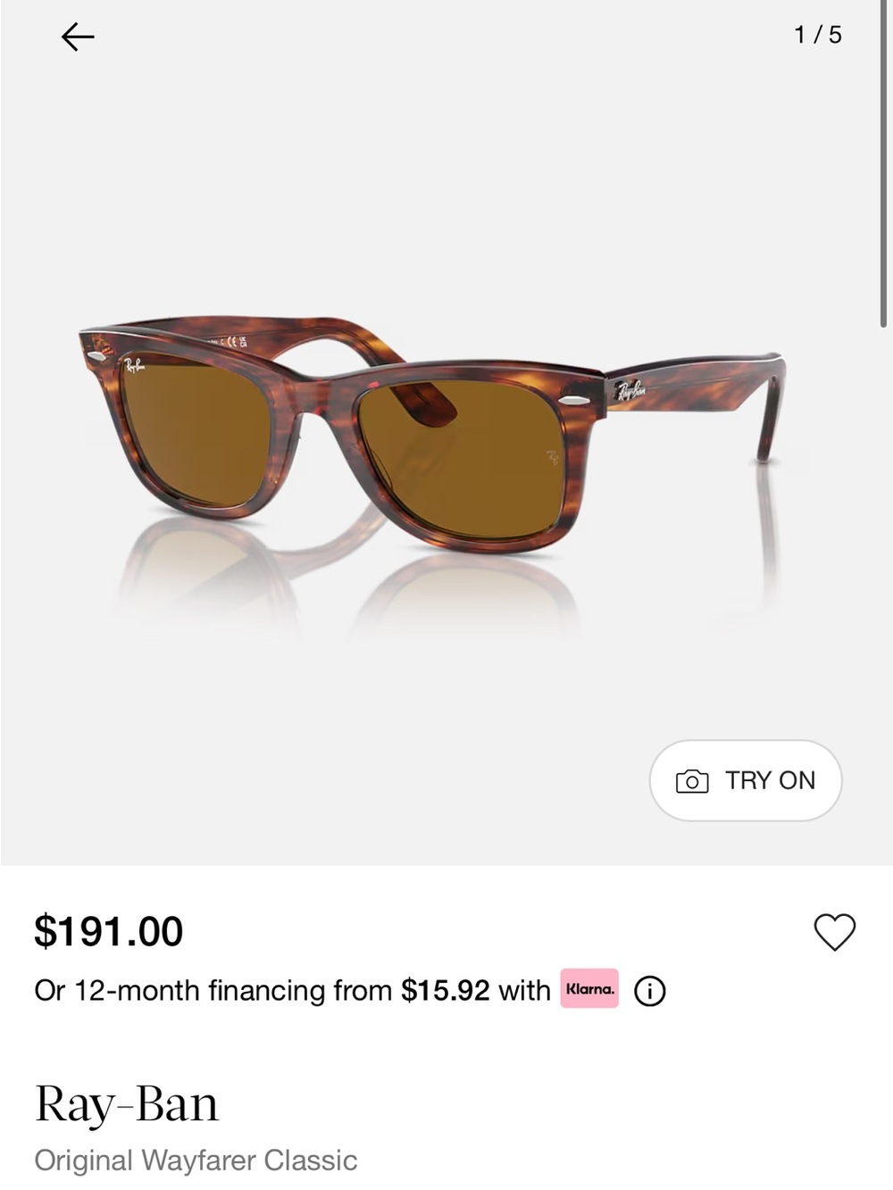 Ray-Ban Wayfarer Sunglasses - Tortoiseshell Frame with Brown Lenses